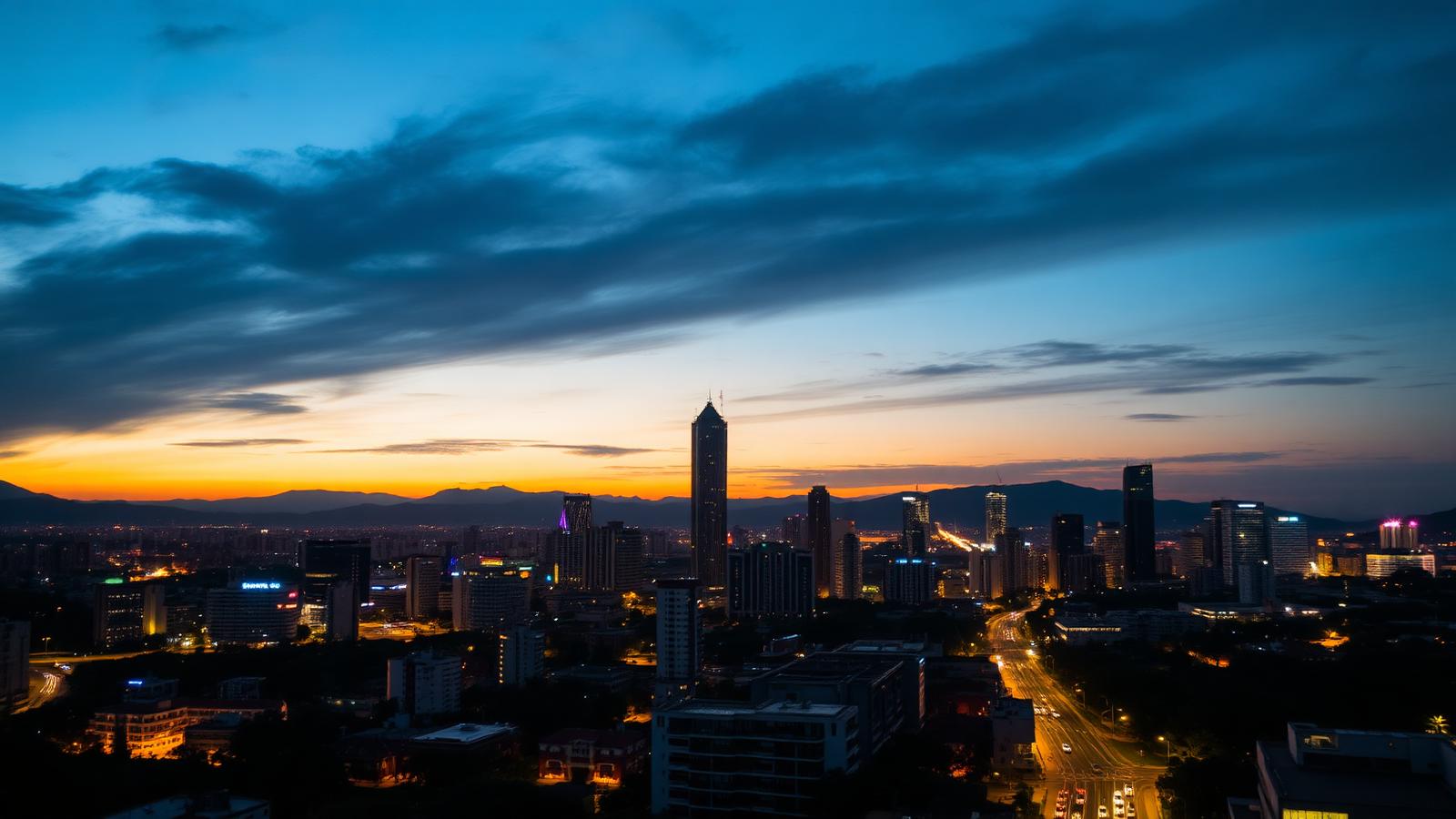 Skyline de Belo Horizonte ao entardecer